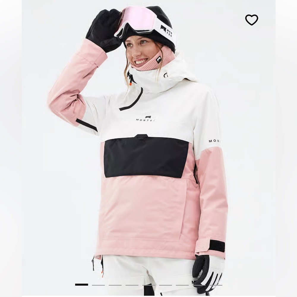 MONTEC Dune W Snowboard Jacket Women Old White/Black/Soft Pink - Picture 4 of 10